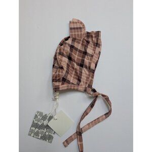 Kate Quinn Bamboo Pink Plaid Ranch Bear Ear Hat 12-18 Months Baby Bonnet